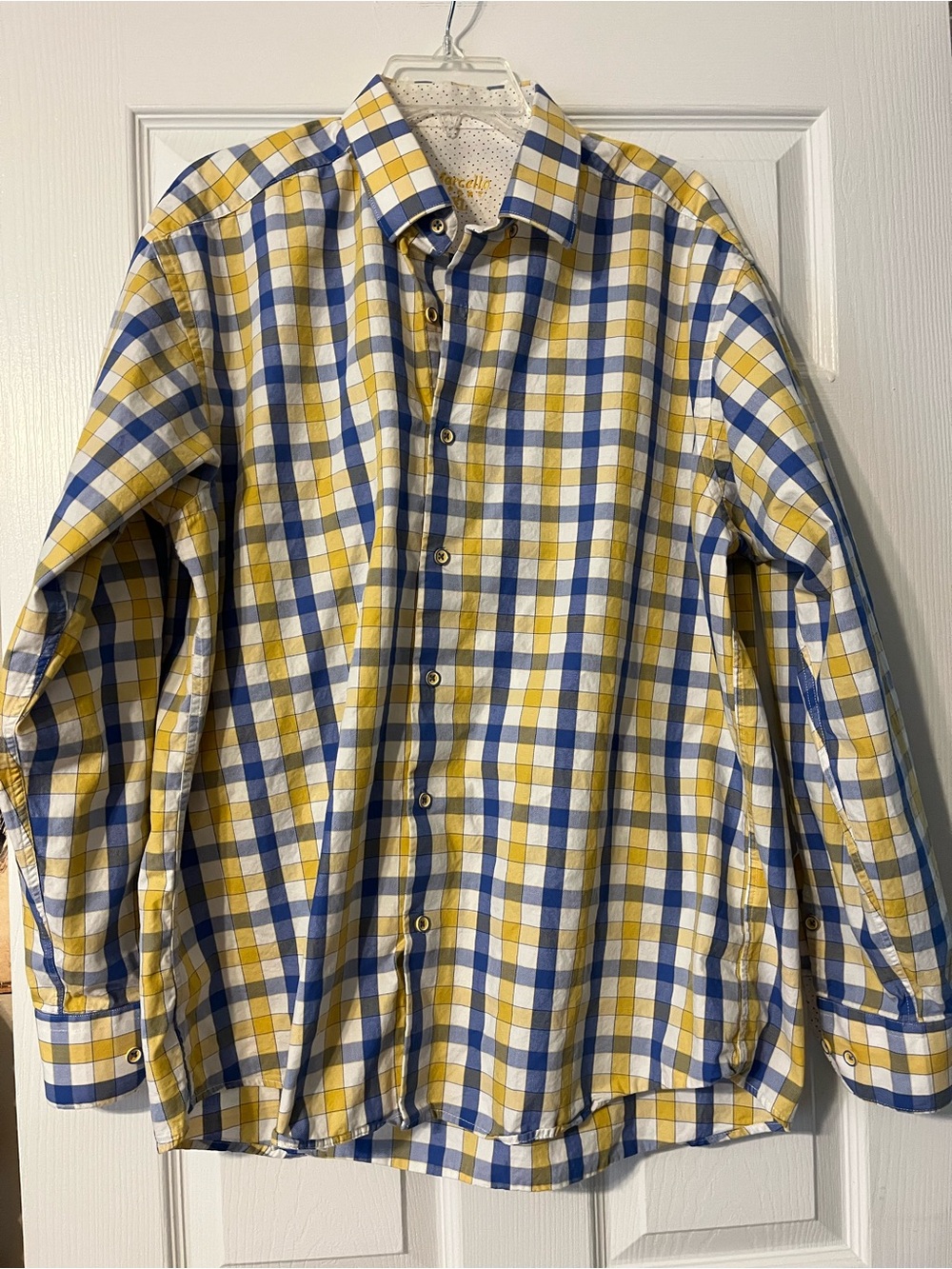 Men's Marcelo Sport  Blue & Yellow Plaid Button-Down Shirt
